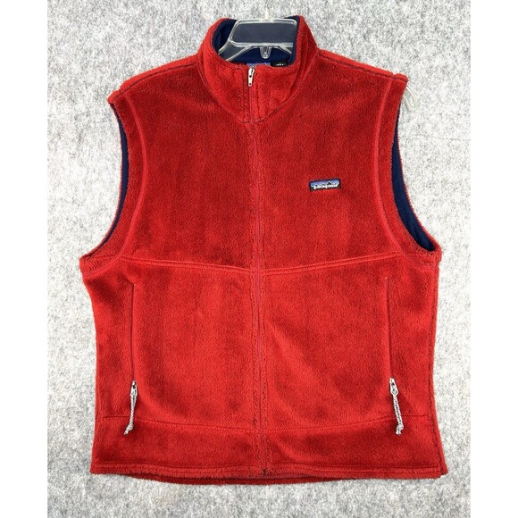 Vintage Patagonia Vest Men's Large Red R Regulator Polartec Fleece Made USA - Picture 1 of 8